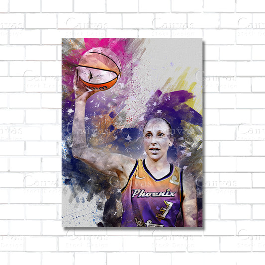 Diana Taurasi WNBA basketball canvas wall art – Phoenix Mercury poster print for sports fans and collectors