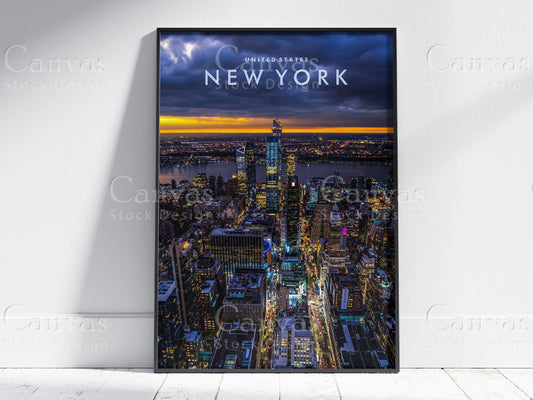 New York City Night Poster Digital