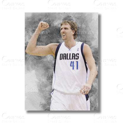 Dirk Nowitzki canvas wall art