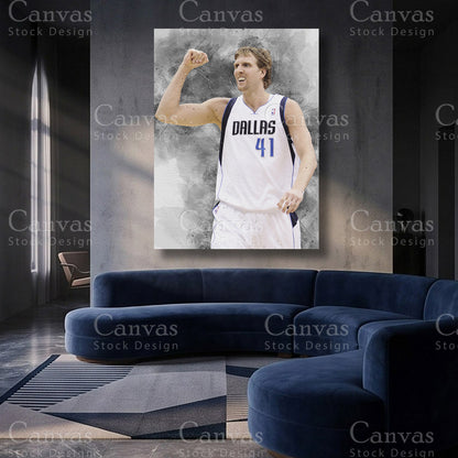 Dirk Nowitzki basketball artwork