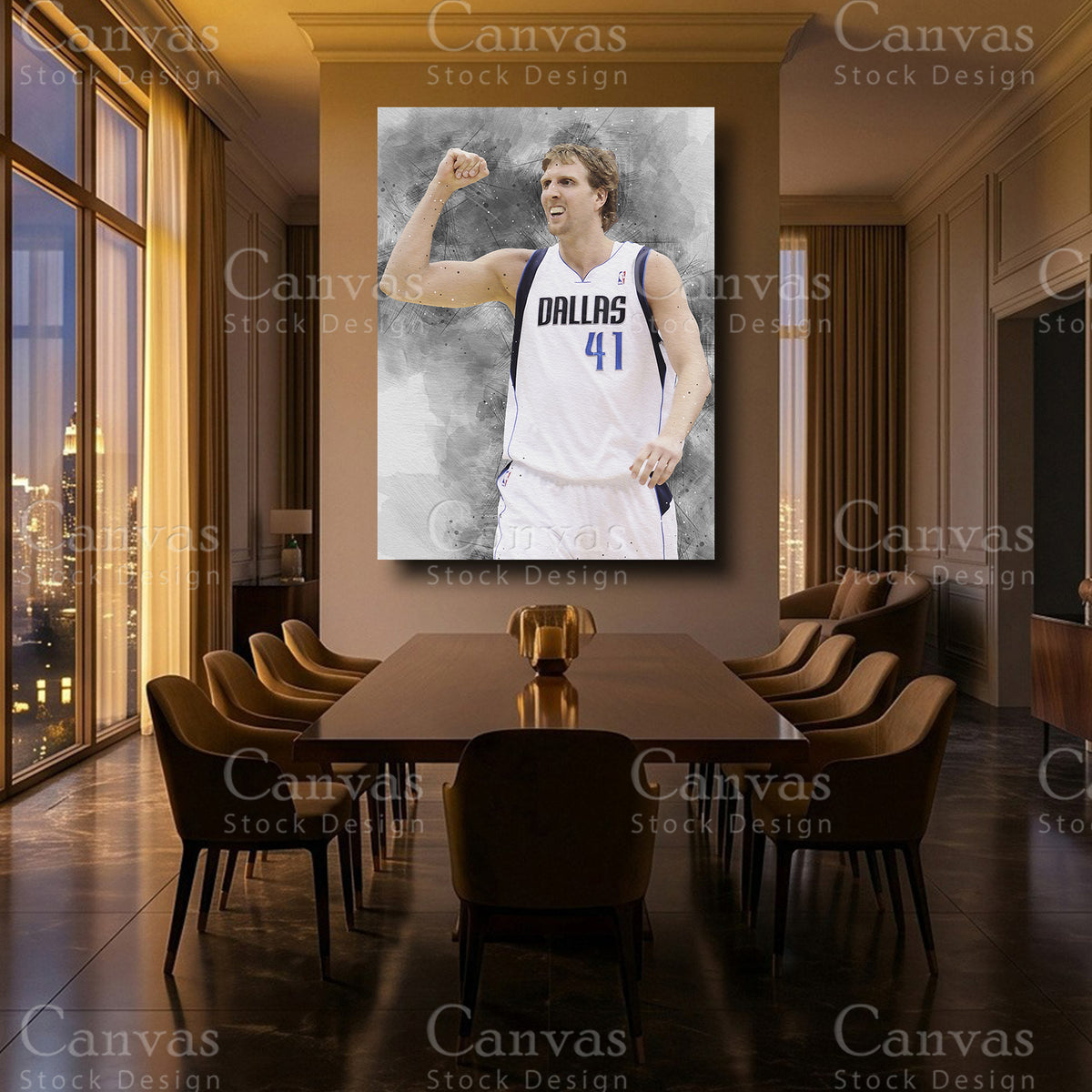Dirk Nowitzki framed canvas artwork