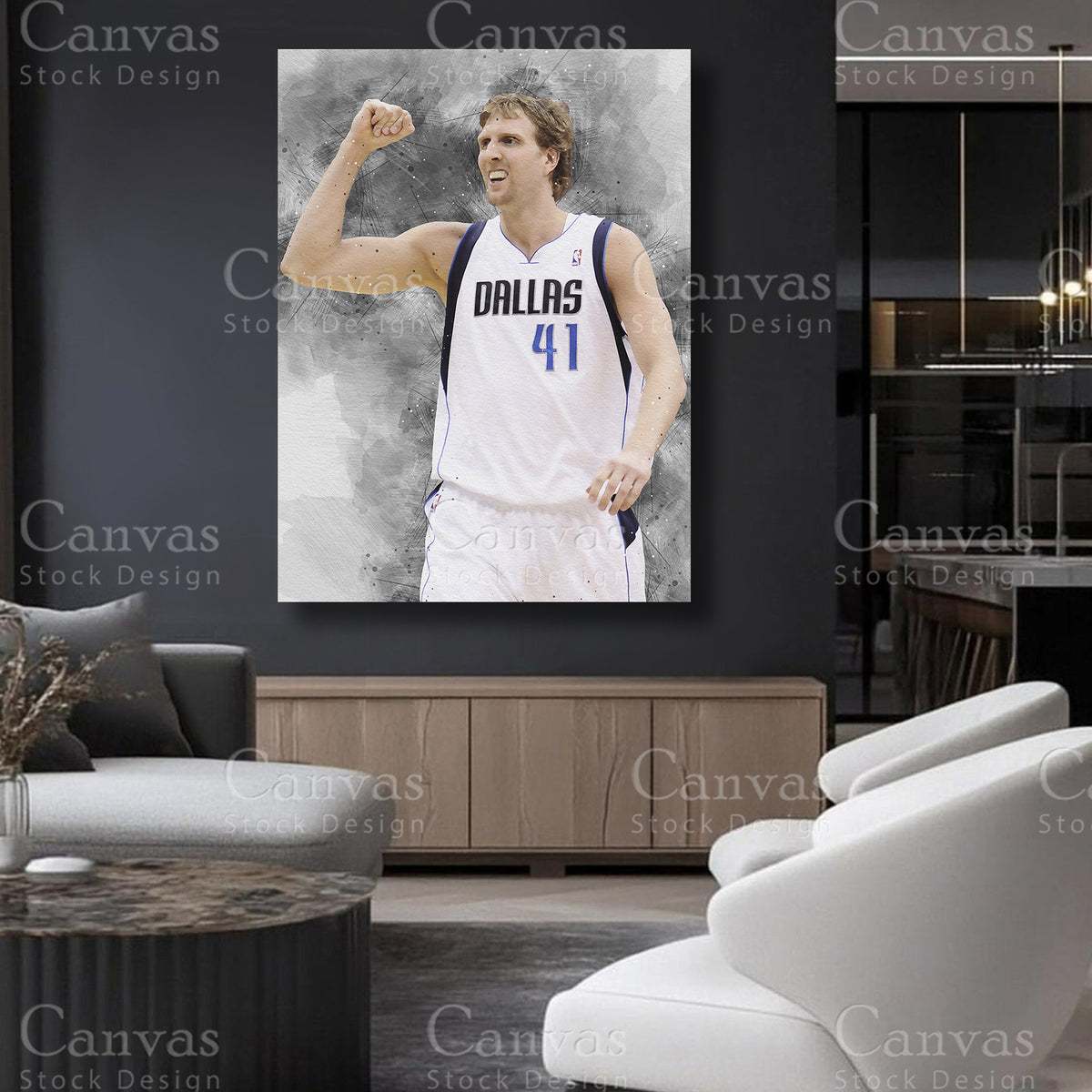 Dirk Nowitzki NBA legend wall art