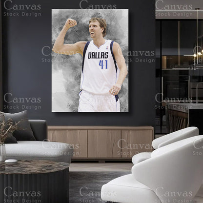 Dirk Nowitzki NBA legend wall art