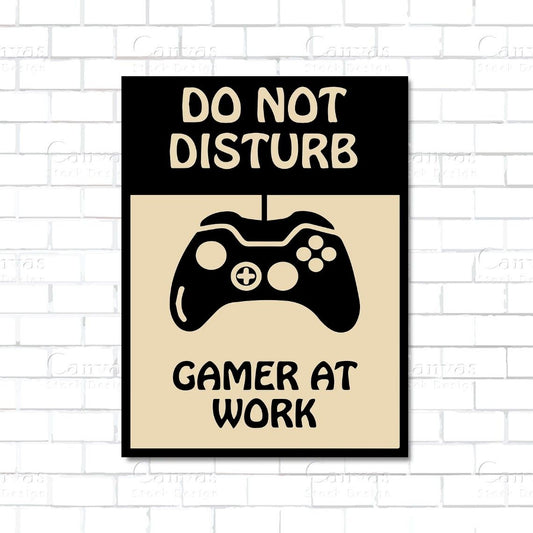 Do Not Disturb Gamer bold wall art canvas for gaming room decor


