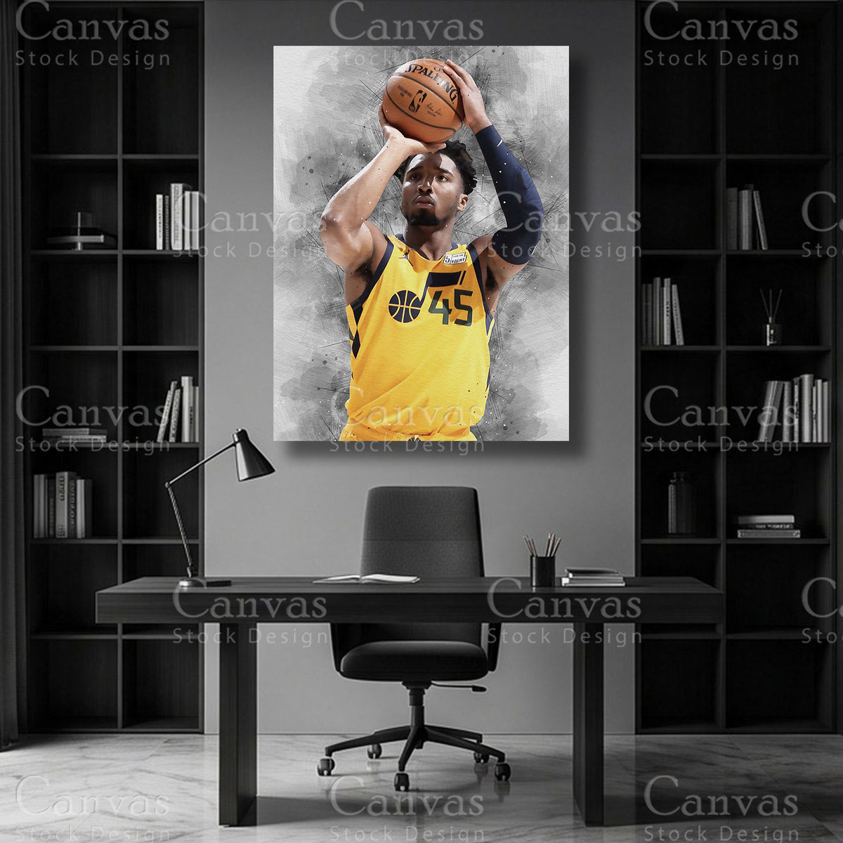 Donovan Mitchell NBA canvas wall art
