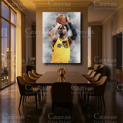 Donovan Mitchell framed basketball canvas