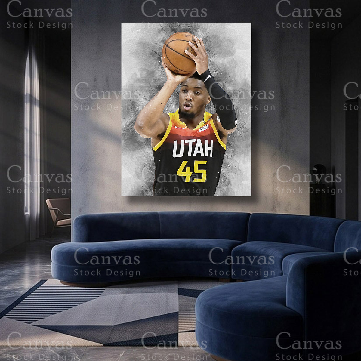 Donovan Mitchell basketball artwork