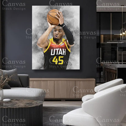 Donovan Mitchell NBA player wall art