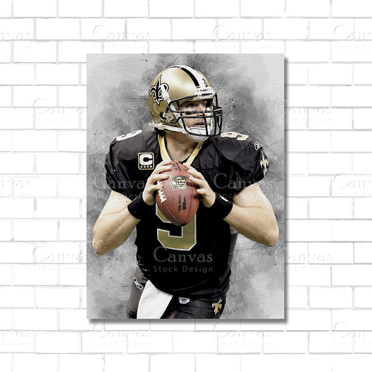 Drew Brees Canvas Wall Art