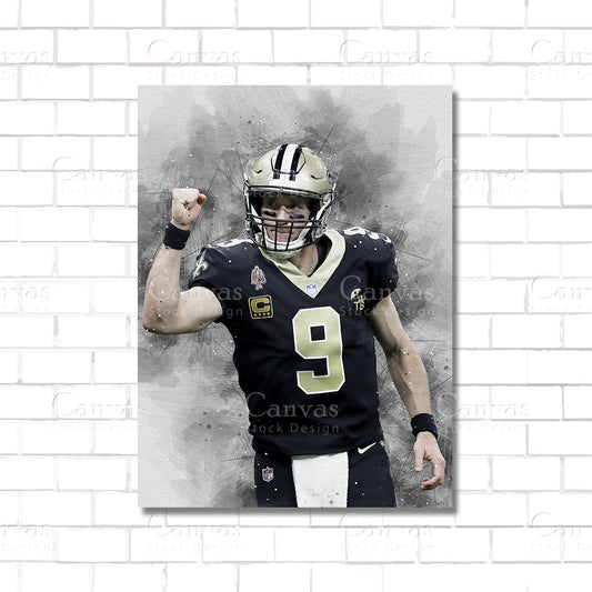 Drew Brees Canvas Wall Art