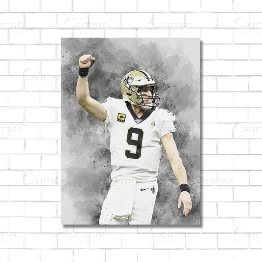 Drew Brees Canvas Wall Art