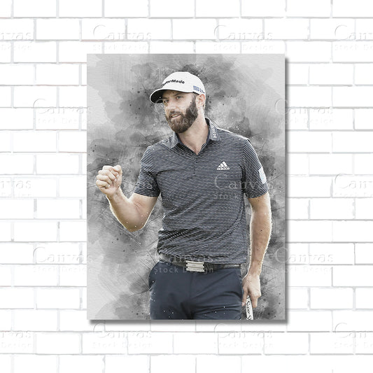 Dustin Johnson golf canvas print – PGA Tour wall art for golf fans