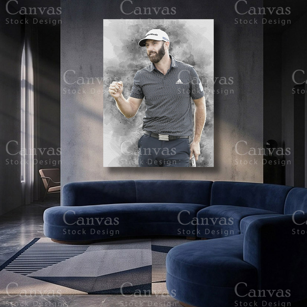 Dustin Johnson Golf Canvas Artwork