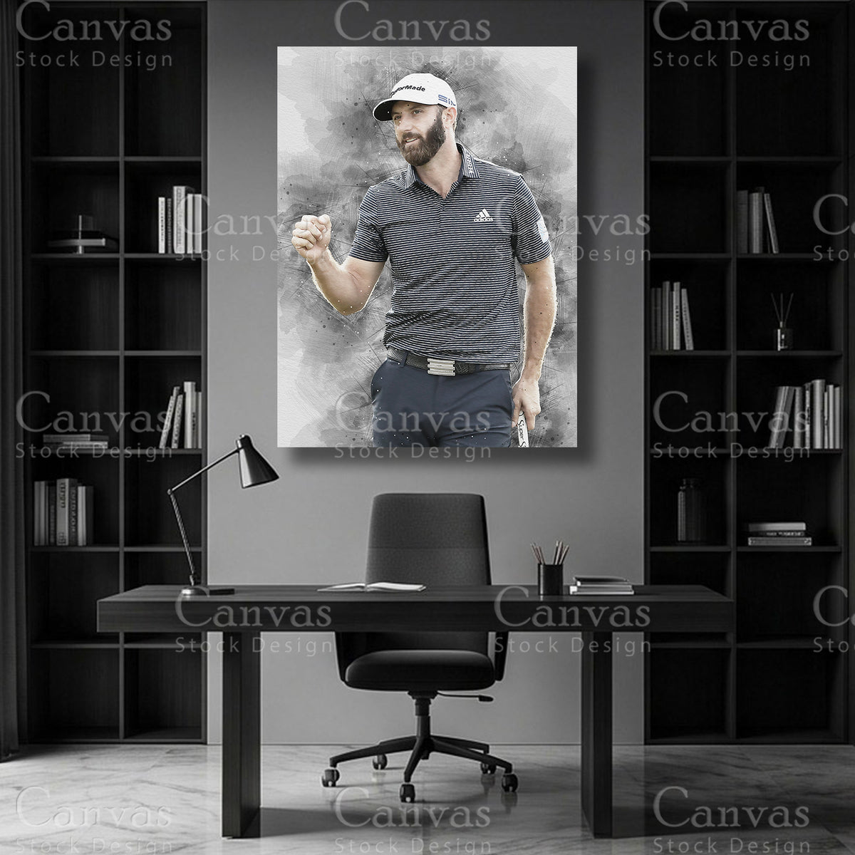 Dustin Johnson Golfer Canvas Wall Art