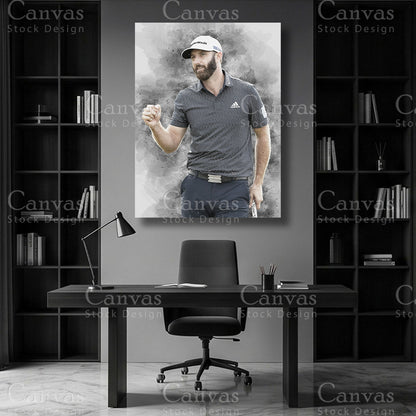 Dustin Johnson Golfer Canvas Wall Art