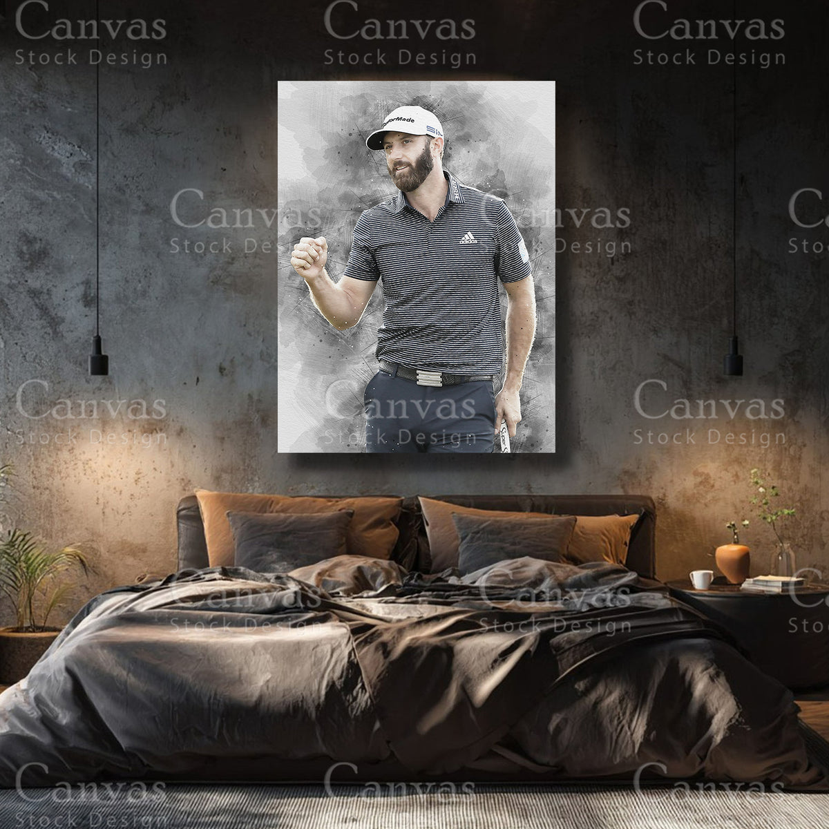 Dustin Johnson Premium Golf Canvas Wall Art