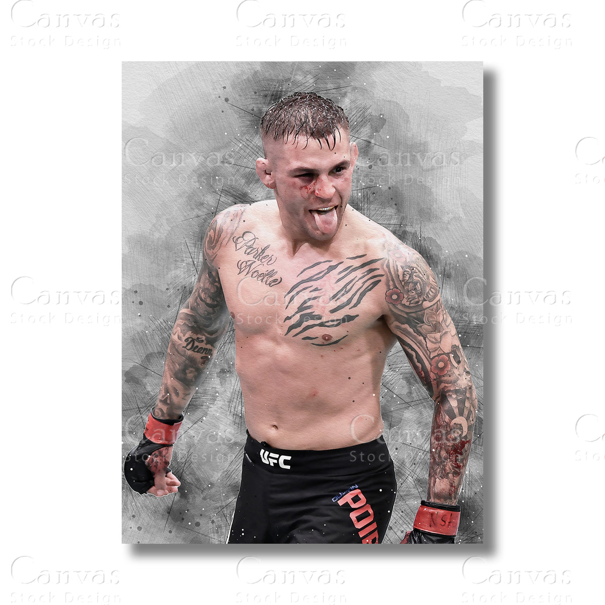Dustin Poirier Grit MMA Canvas Wall Art