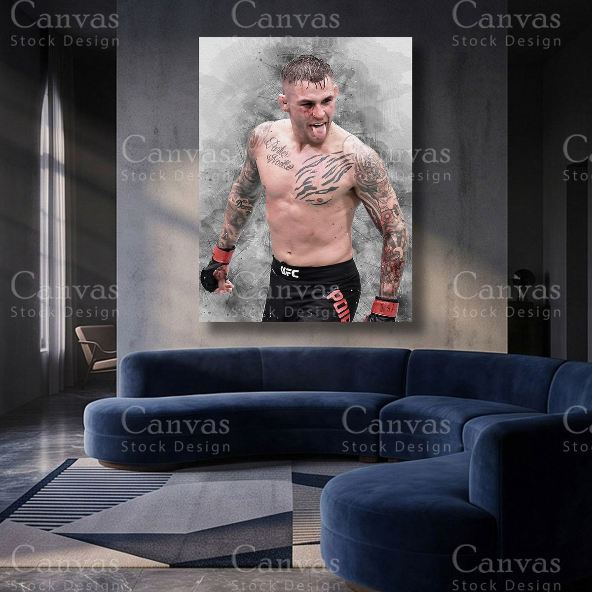 Dustin Poirier MMA canvas artwork for luxury interiors