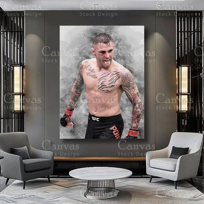 Dustin Poirier fighter wall artwork on premium canvas