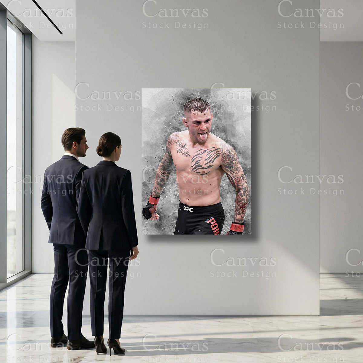 Dustin Poirier combat sports canvas art for refined interiors