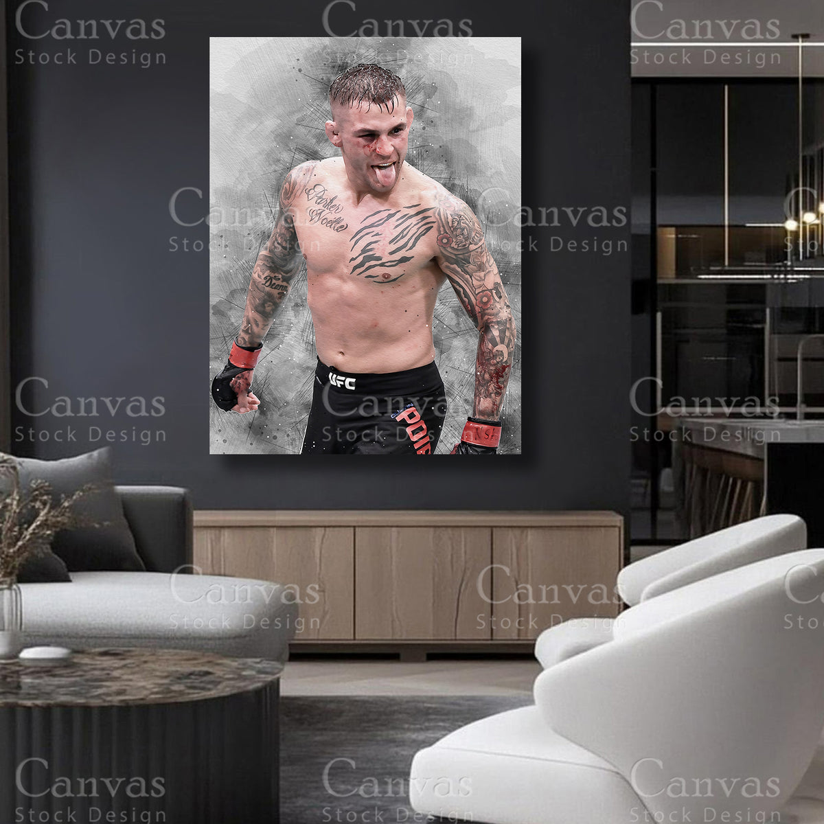 Dustin Poirier athlete canvas artwork