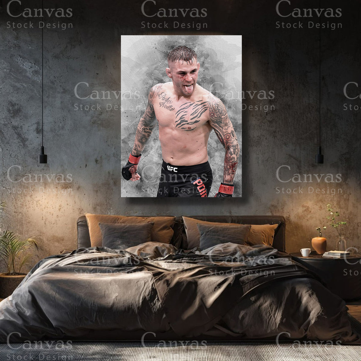 Dustin Poirier luxury MMA canvas wall art