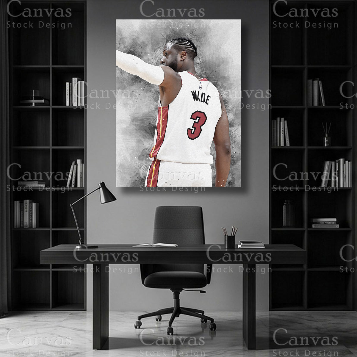 Dwyane Wade NBA canvas art