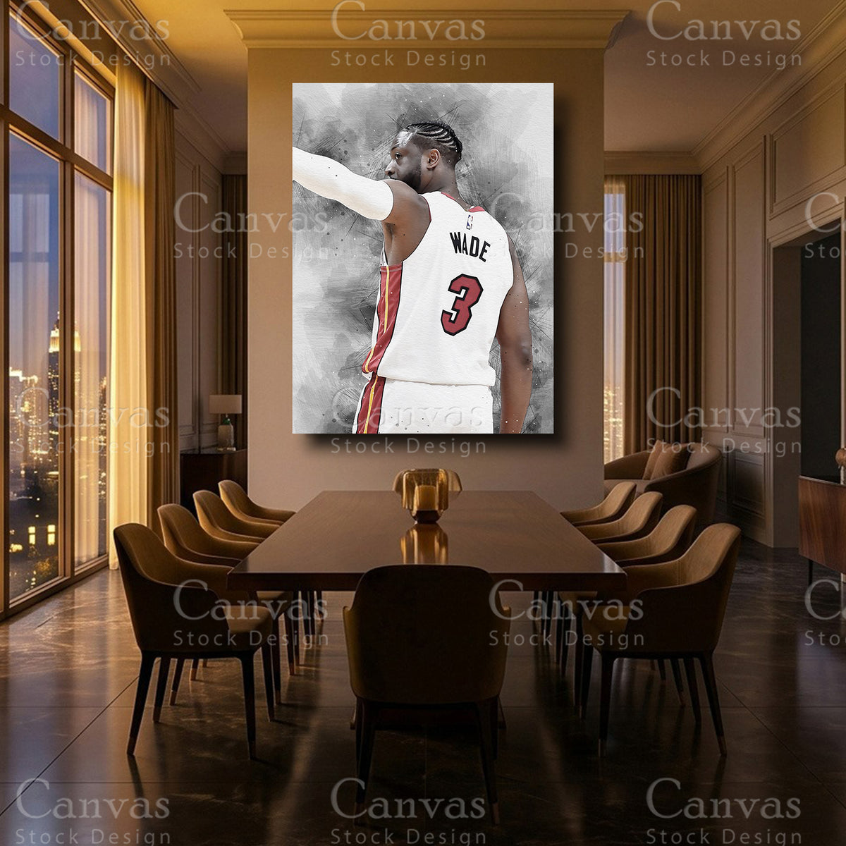 Dwyane Wade framed canvas artwork
