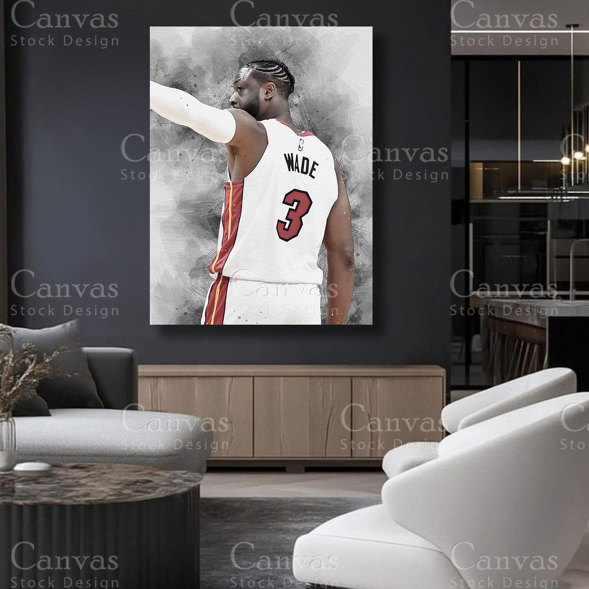 Dwyane Wade NBA player wall art