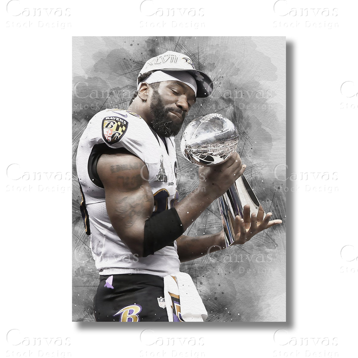 Ed Reed canvas wall art for American football fans