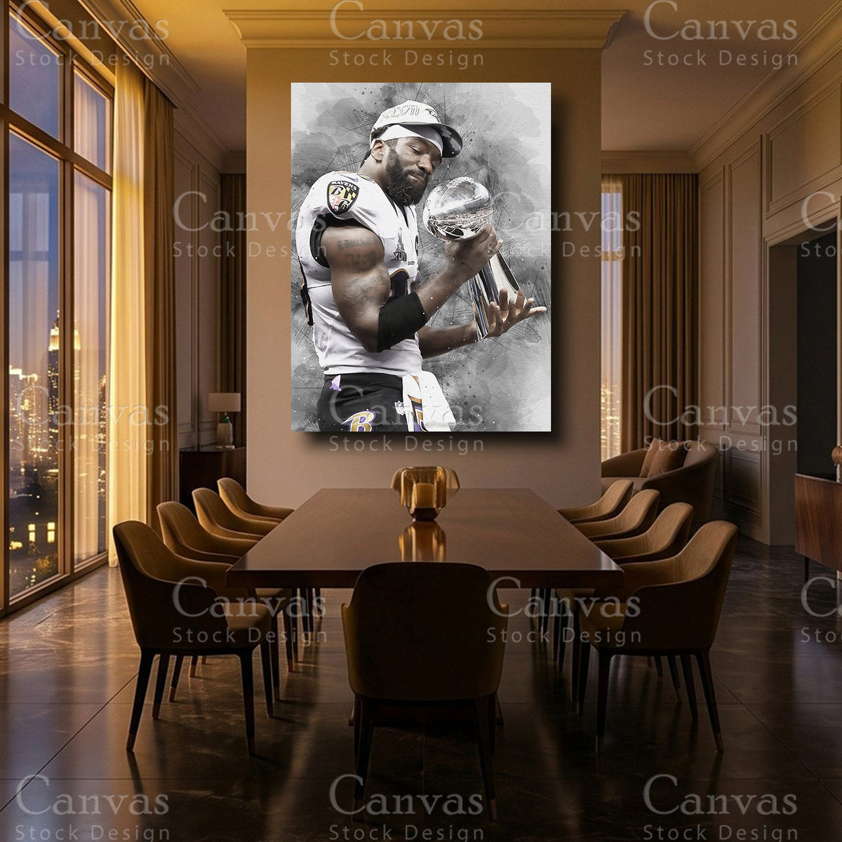 Ed Reed football canvas decor for a dedicated sports fan