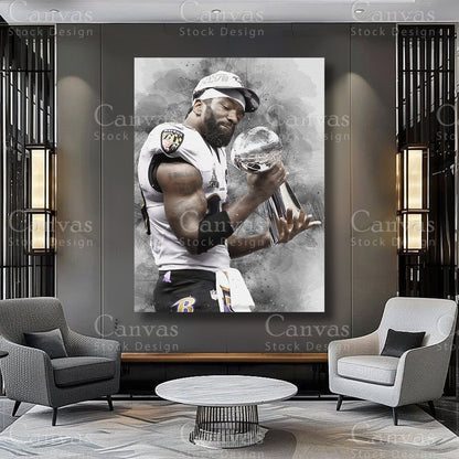 Ed Reed safety artwork for a personal NFL collection