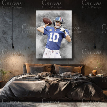 Eli Manning canvas print for a modern sports display
