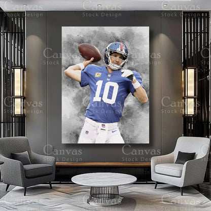 Eli Manning football artwork for a personal sports collection