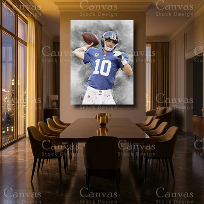 Eli Manning quarterback themed artwork for NFL enthusiasts

