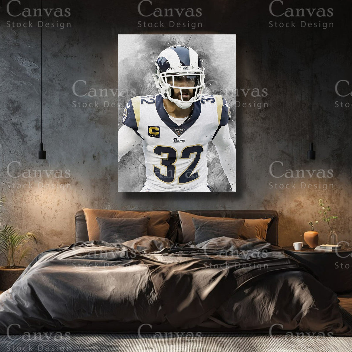 Eric Weddle canvas print for a football memorabilia display