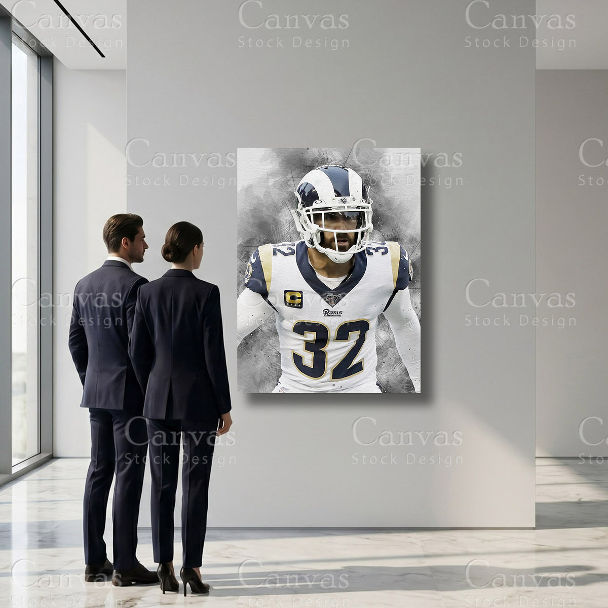 Eric Weddle inspired defensive football canvas wall print