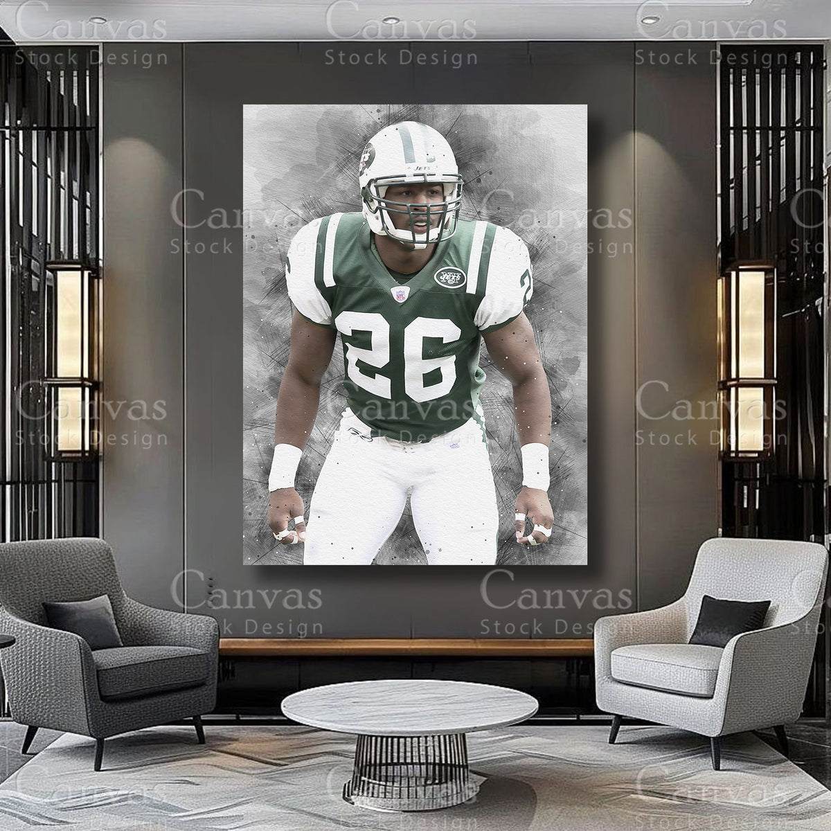 Erik Coleman football artwork for a personal sports display
