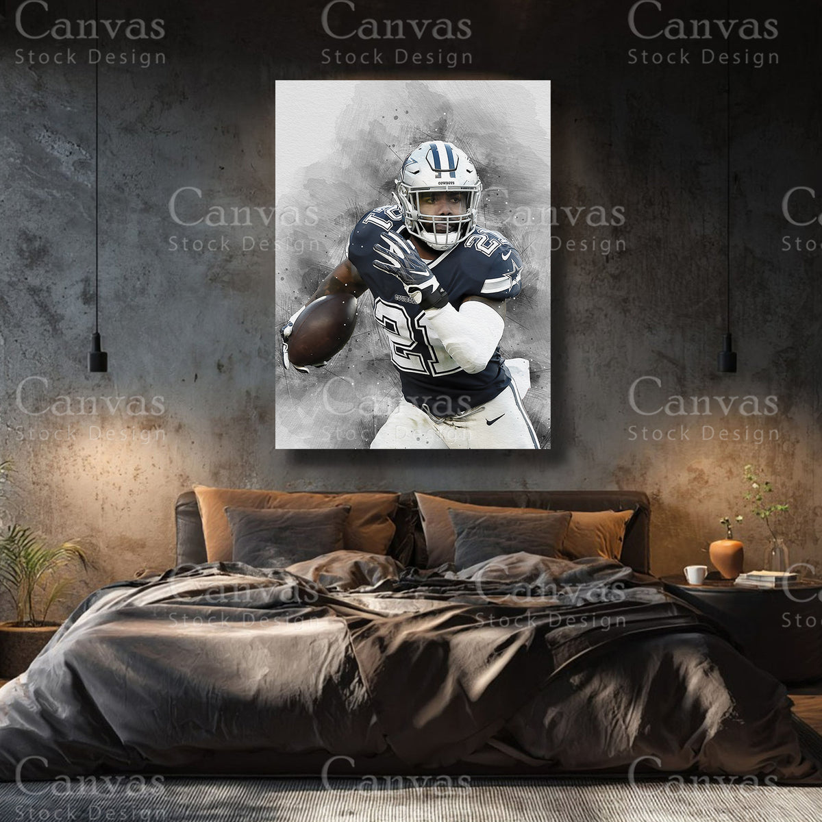 Ezekiel Elliott canvas print for a modern sports collection