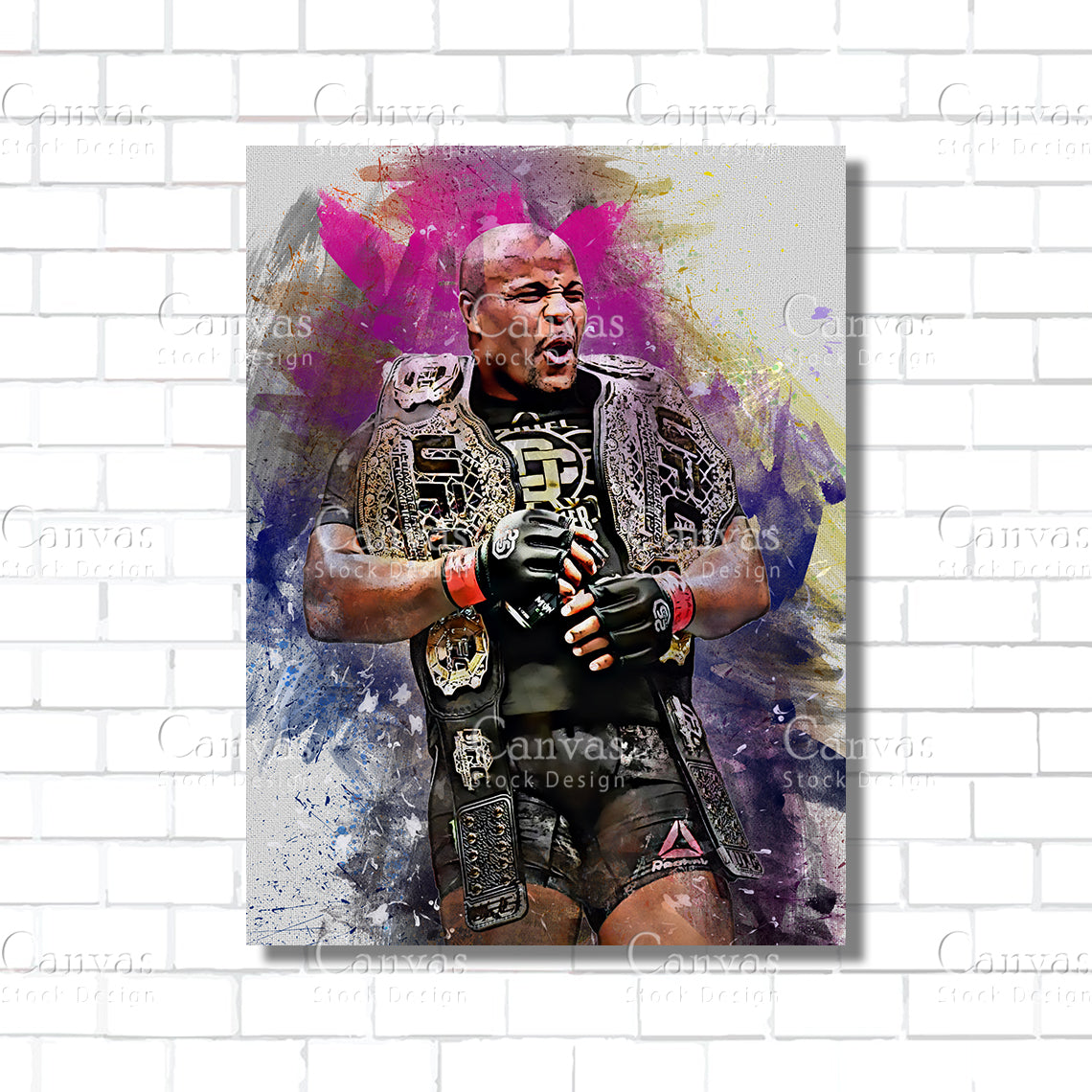 Daniel Cormier Canvas Frame, Kids Wall Decor, Boxing Fan, Man Cave Gift for Him - Her, Sports Canvas Wall Art