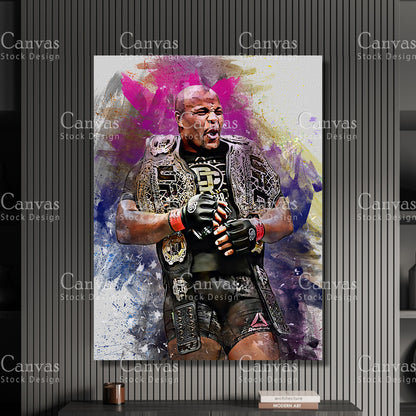 Daniel Cormier Canvas Frame, Kids Wall Decor, Boxing Fan, Man Cave Gift for Him - Her, Sports Canvas Wall Art