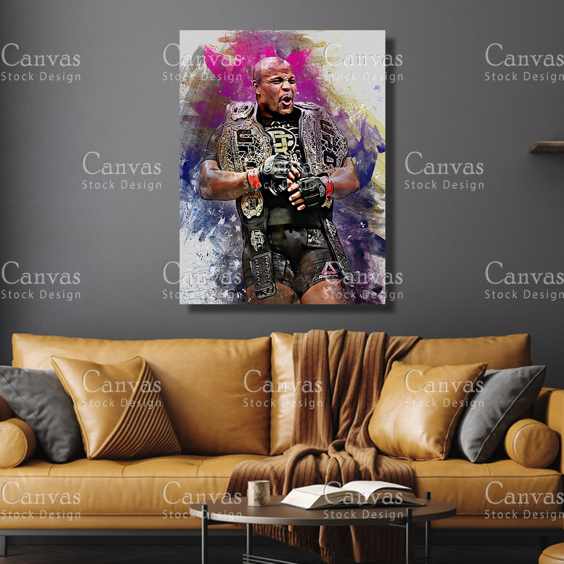 Daniel Cormier Canvas Frame, Kids Wall Decor, Boxing Fan, Man Cave Gift for Him - Her, Sports Canvas Wall Art