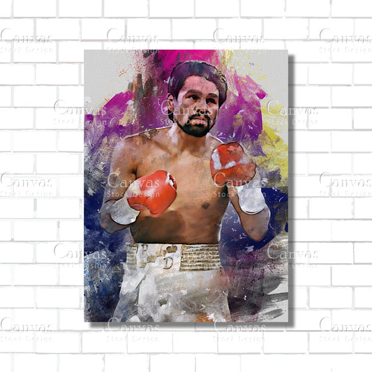 Roberto Duran Canvas Frame, Kids Wall Decor, Boxing Fan, Man Cave Gift for Him - Her, Sports Canvas Wall Art