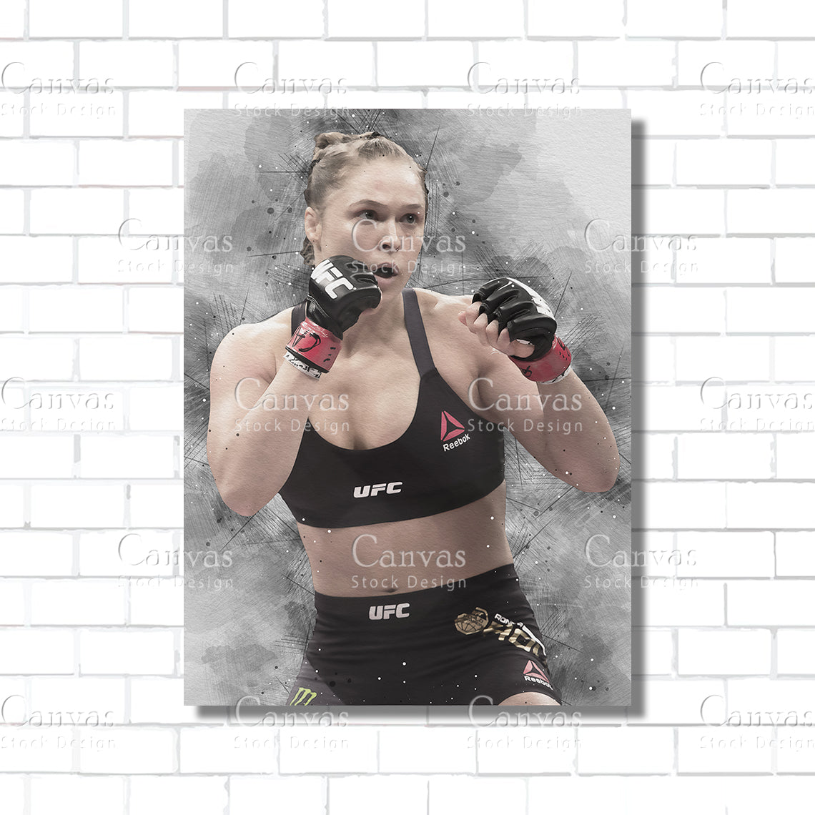 Ronda Rousey Canvas Frame, Kids Wall Decor, Boxing Fan, Man Cave Gift for Him - Her, Sports Canvas Wall Art