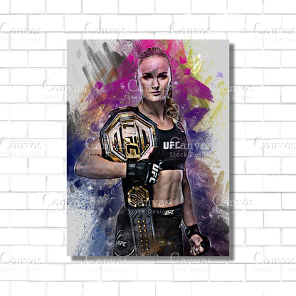 Valentina Shevchenko Canvas Frame, Kids Wall Decor, Boxing Fan, Man Cave Gift for Him - Her, Sports Canvas Wall Art