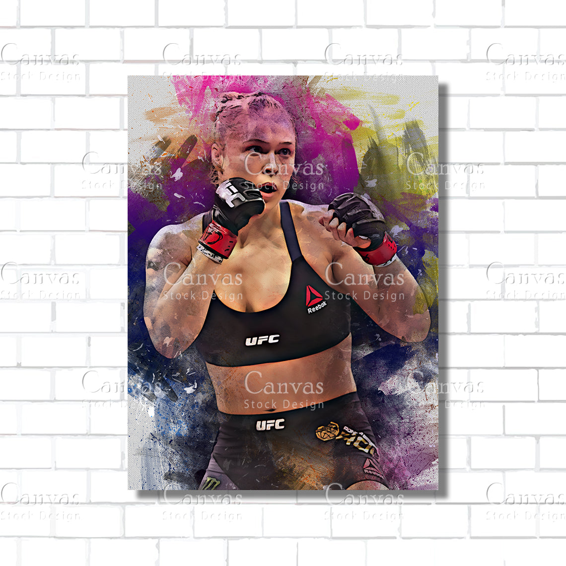 Ronda Rousey Canvas Frame, Kids Wall Decor, Boxing Fan, Man Cave Gift for Him - Her, Sports Canvas Wall Art