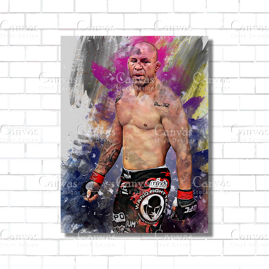 Wanderlei Silva Canvas Frame, Kids Wall Decor, Boxing Fan, Man Cave Gift for Him - Her, Sports Canvas Wall Art