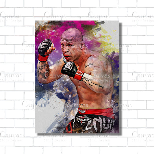 Wanderlei Silva Canvas Frame, Kids Wall Decor, Boxing Fan, Man Cave Gift for Him - Her, Sports Canvas Wall Art