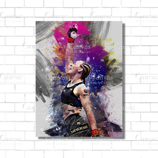 Valentina Shevchenko Canvas Frame, Kids Wall Decor, Boxing Fan, Man Cave Gift for Him - Her, Sports Canvas Wall Art