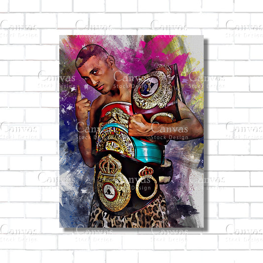 Naseem Hamed Canvas Frame, Kids Wall Decor, Boxing Fan, Man Cave Gift for Him - Her, Sports Canvas Wall Art